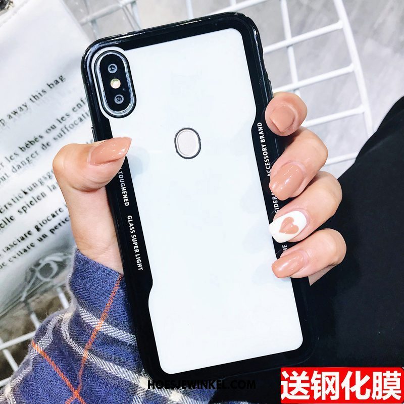 Xiaomi Mi A2 Hoesje Anti-fall Doorzichtig Tempereren, Xiaomi Mi A2 Hoesje Dun Mobiele Telefoon Beige