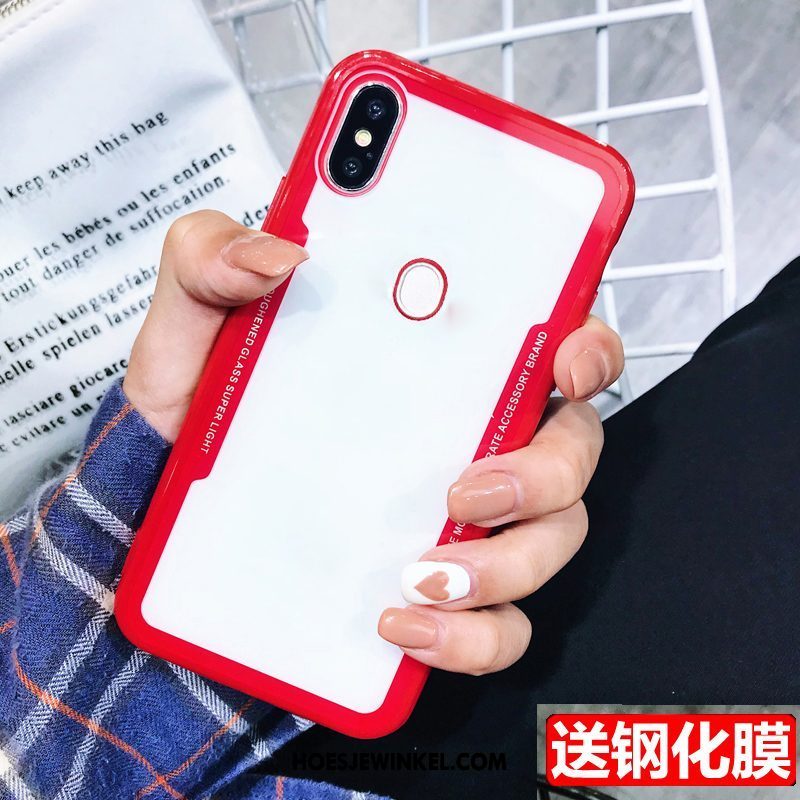 Xiaomi Mi A2 Hoesje Anti-fall Doorzichtig Tempereren, Xiaomi Mi A2 Hoesje Dun Mobiele Telefoon Beige