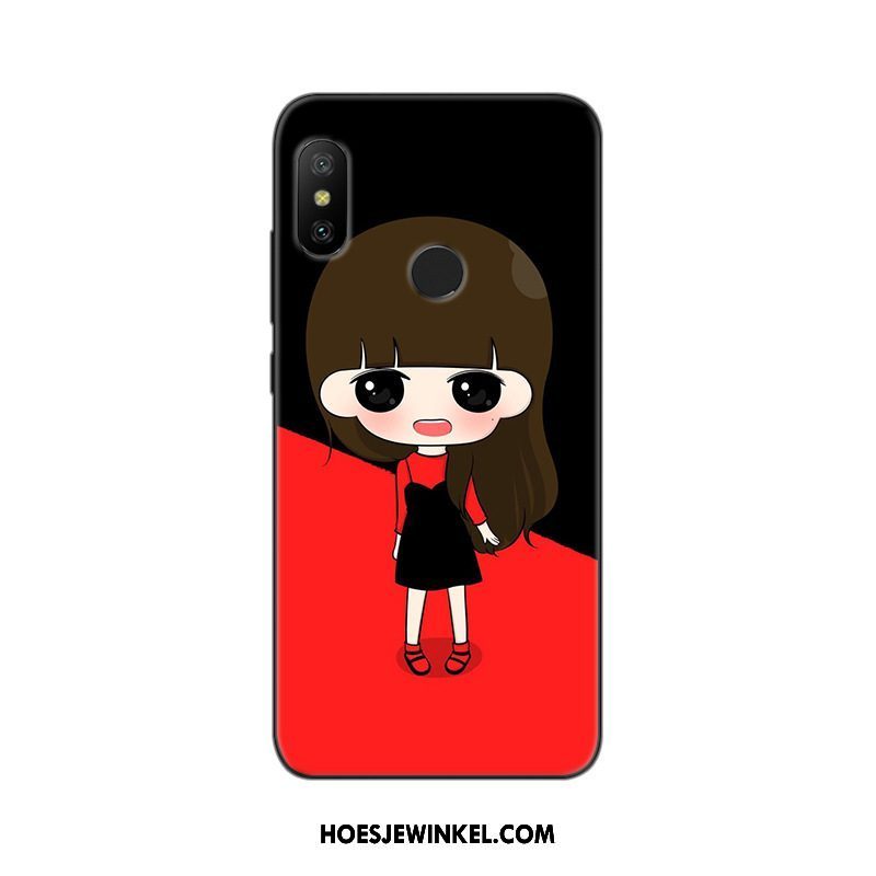 Xiaomi Mi A2 Hoesje Mini Mobiele Telefoon Rood, Xiaomi Mi A2 Hoesje Hoes Schrobben Beige