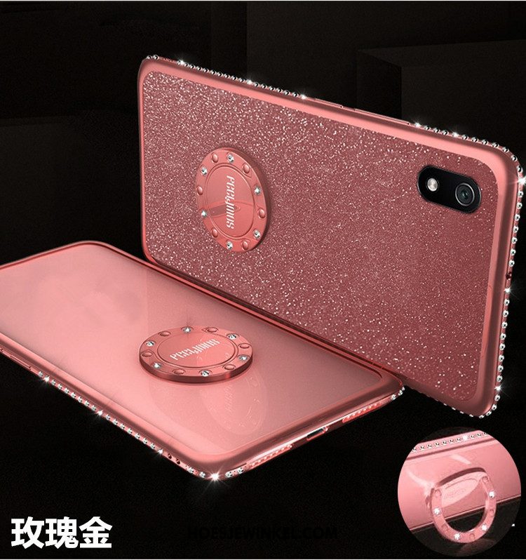 Xiaomi Redmi 7a Hoesje Rood Zacht Purper, Xiaomi Redmi 7a Hoesje Dun Bescherming Beige