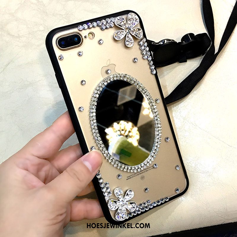 iPhone 7 Plus Hoesje Hoes Met Strass Zacht, iPhone 7 Plus Hoesje Doorzichtig Hanger