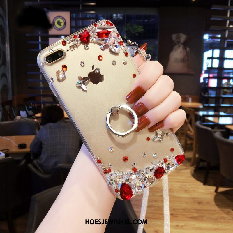 iPhone 7 Plus Hoesje Opknoping Nek Anti-fall Doorzichtig, iPhone 7 Plus Hoesje Hoes Met Strass