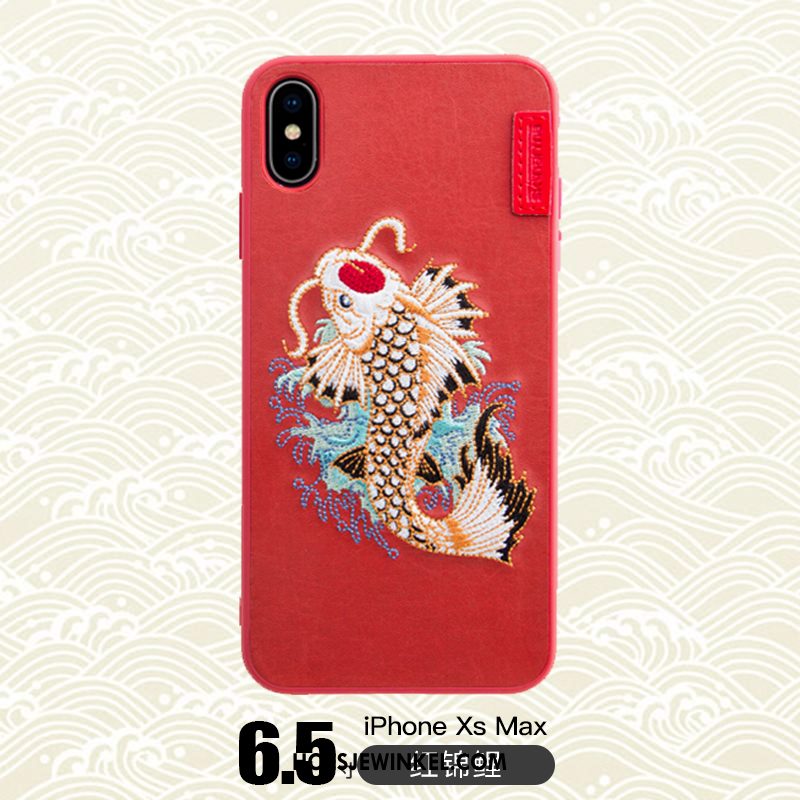 iPhone Xs Max Hoesje Hoes Draak Tijger, iPhone Xs Max Hoesje Trendy Merk Zwart