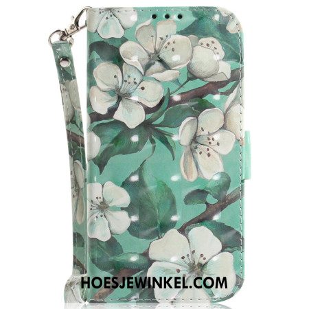 Bescherming Hoesje Oppo Reno 11 5g Aquarelbloemen Met Riempje