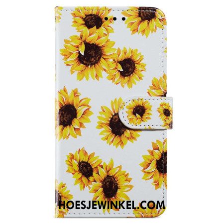 Bescherming Hoesje Samsung Galaxy A55 5g Riem Zonnebloemen