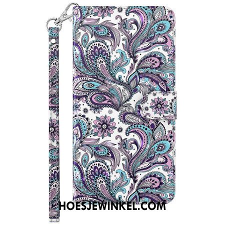 Bescherming Hoesje Samsung Galaxy S24 5g Paisleypatroon Met Bandje