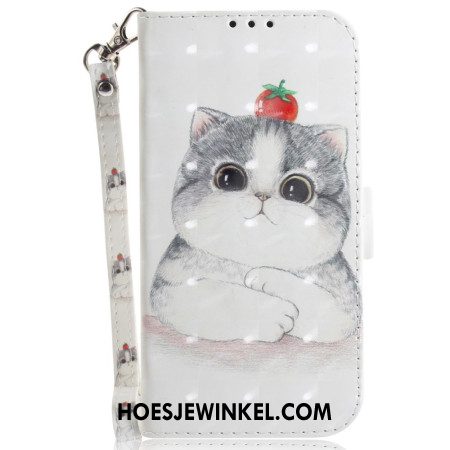 Bescherming Hoesje iPhone 16 Pro Max Schattige Kat Met Riem