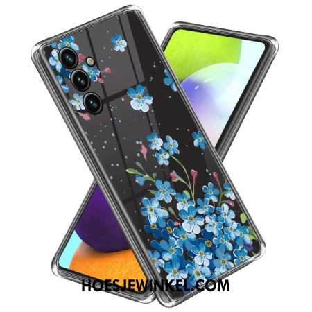 Case Hoesje Samsung Galaxy A55 5g Telefoonhoesje Blauwe Bloemen