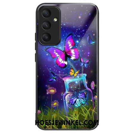 Case Hoesje Samsung Galaxy A55 5g Telefoonhoesje Fles Van Gehard Glas En Vlinder