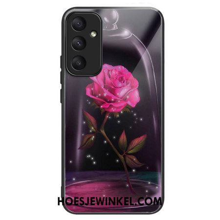 Case Hoesje Samsung Galaxy A55 5g Telefoonhoesje Roze Gehard Glas