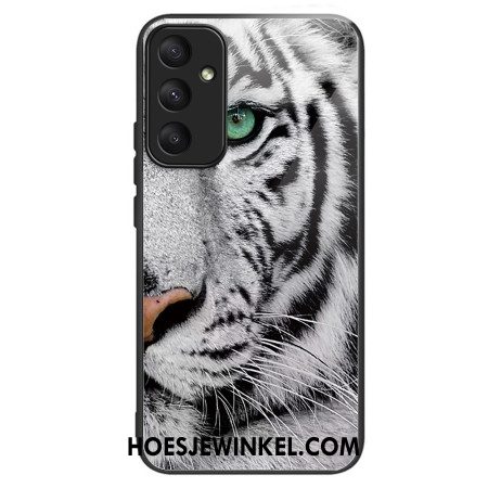 Case Hoesje Samsung Galaxy A55 5g Telefoonhoesje Wit Tijger Gehard Glas