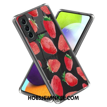 Case Hoesje Samsung Galaxy S24 5g Telefoonhoesje Transparante Aardbeien