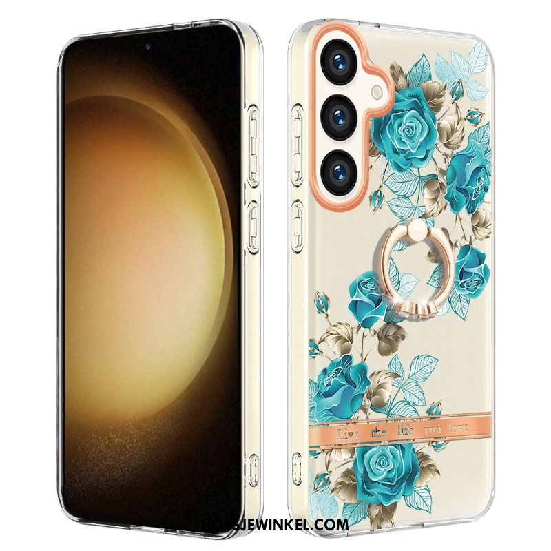 Case Hoesje Samsung Galaxy S24 Plus 5g Telefoonhoesje Ringhouder Met Bloemen