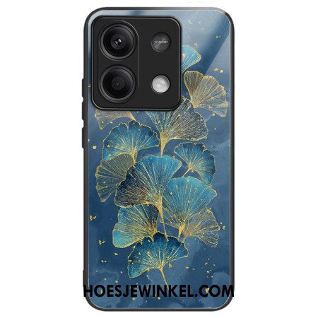 Case Hoesje Xiaomi Redmi Note 13 5g Telefoonhoesje Ginkgobladeren Van Gehard Glas