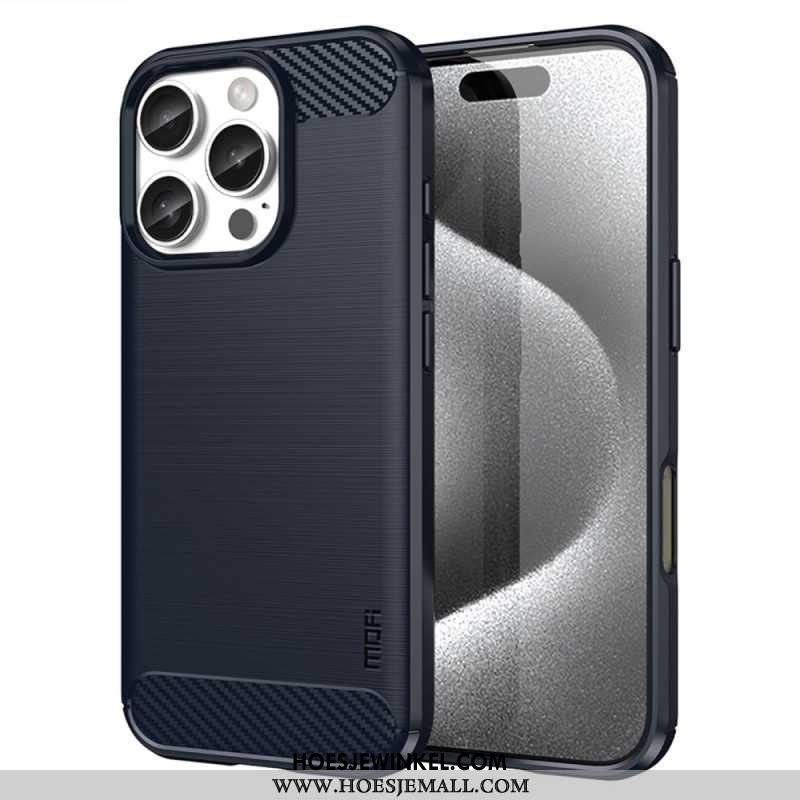 Case Hoesje iPhone 16 Pro Max Telefoonhoesje Mofi Geborstelde Koolstofvezel