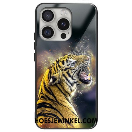 Case Hoesje iPhone 16 Pro Max Telefoonhoesje Roaring Tiger Gehard Glas