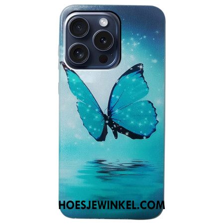 Case Hoesje iPhone 16 Pro Telefoonhoesje Blauwe Vlinder