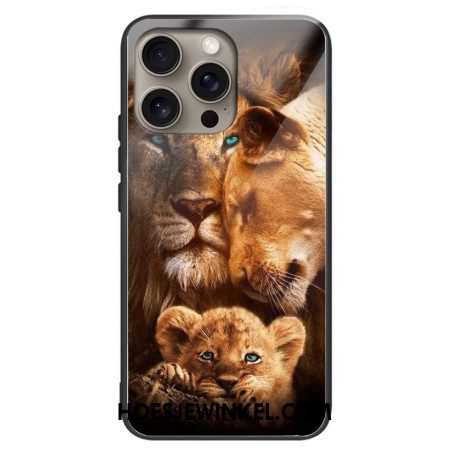 Case Hoesje iPhone 16 Pro Telefoonhoesje Leeuwen Gehard Glas