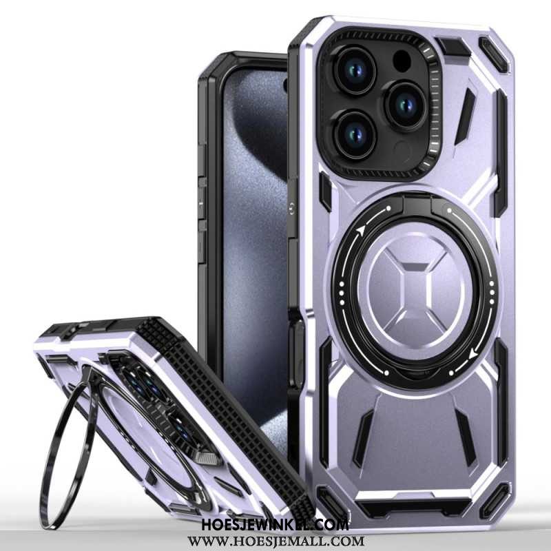 Case Hoesje iPhone 16 Pro Telefoonhoesje Magnetische Houder In Metalen Stijl