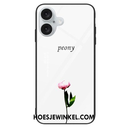 Case Hoesje iPhone 16 Telefoonhoesje Pioenroos Gehard Glas