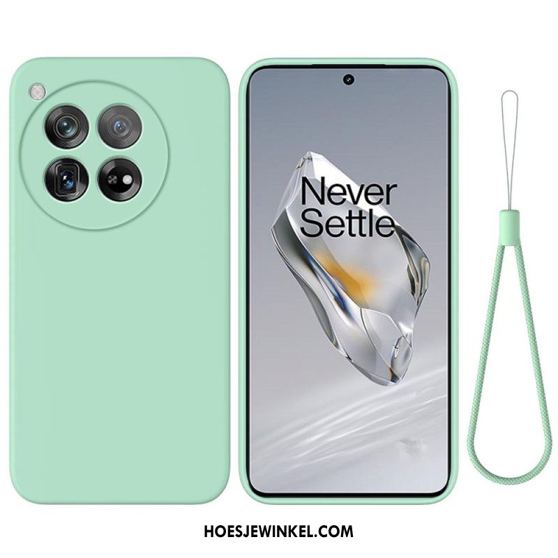 Cover Hoesje Oneplus 12 5g Telefoonhoesje Vloeibare Siliconen Band