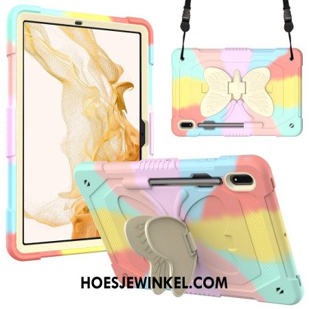 Cover Hoesje Samsung Galaxy Tab S9 Telefoonhoesje Vlindersteun En Schouderband