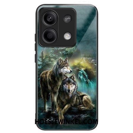 Cover Hoesje Xiaomi Redmi Note 13 5g Telefoonhoesje Wolfpatroon Van Gehard Glas