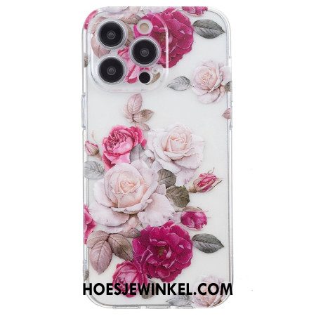 Cover Hoesje iPhone 16 Pro Max Telefoonhoesje Kleurrijke Pioenrozen