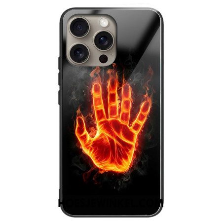 Cover Hoesje iPhone 16 Pro Telefoonhoesje Hand Op Vuurgehard Glas