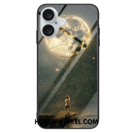 Cover Hoesje iPhone 16 Telefoonhoesje Maangehard Glas