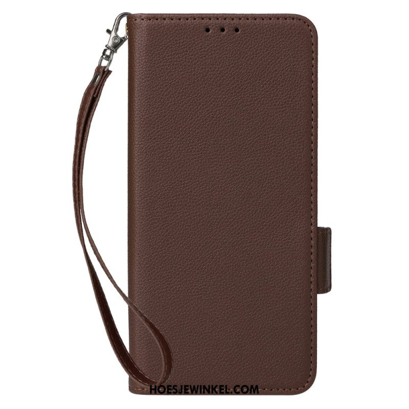 Flip Case Leren Oppo Reno 12 5g Finesse Leereffect Met Riem