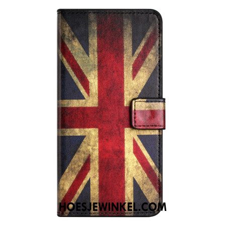 Flip Case Leren Samsung Galaxy A15 5g Vintage Engelse Vlag