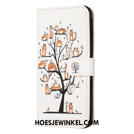 Flip Case Leren Samsung Galaxy S24 Fe Katten Aan De Sleutelboom