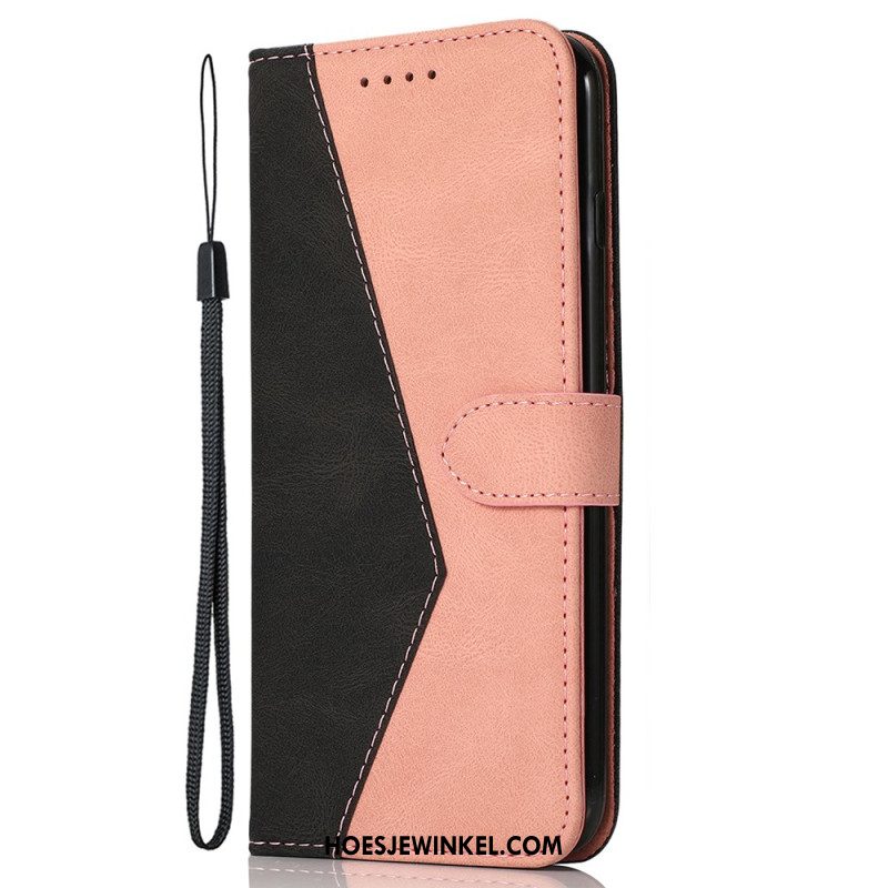 Flip Case Leren Xiaomi 14t Tweekleurige Band