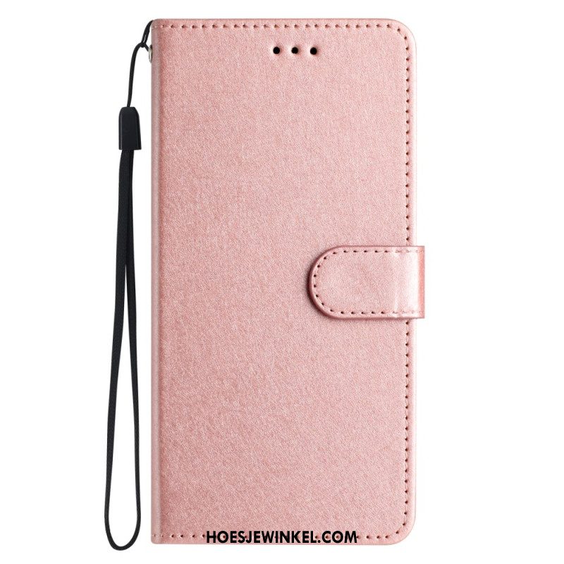 Flip Case Leren iPhone 16 Zijdetextuur