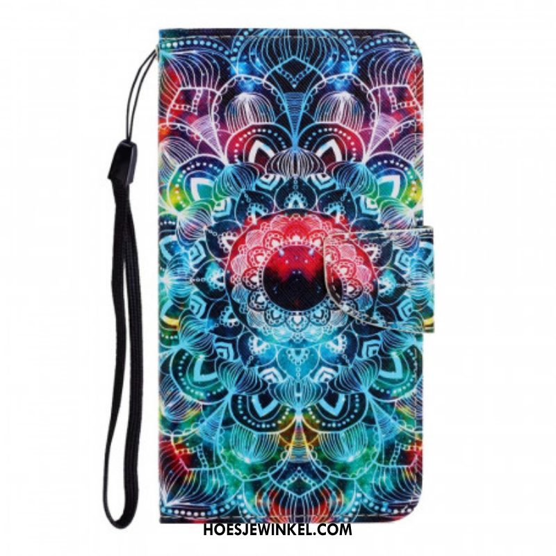 Flip Case voor Xiaomi Redmi Note 11 Pro Plus 5G Met Ketting Flitsende Strappy Mandala