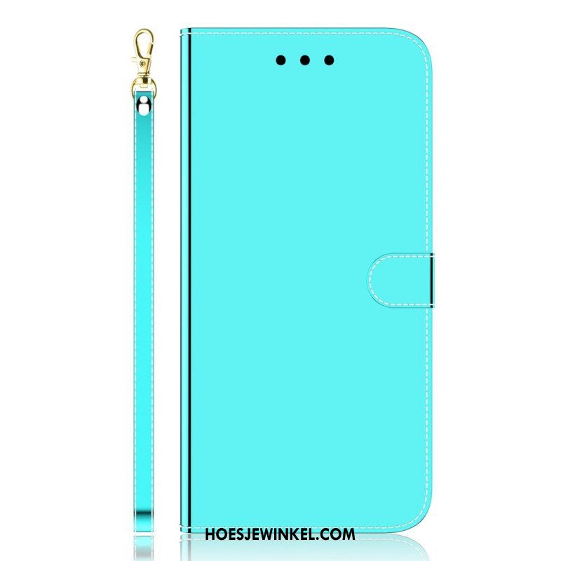 Flip Case voor Xiaomi Redmi Note 11 Pro Plus 5G Spiegelhoes Van Imitatieleer