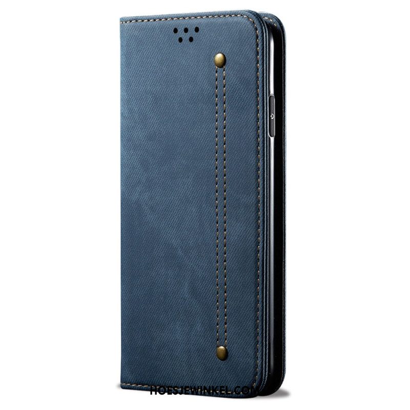 Folio-hoesje Huawei Nova 12s Telefoonhoesje Jeansstof