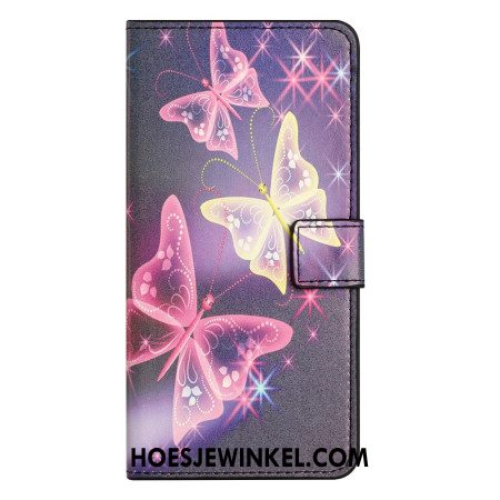 Folio-hoesje Samsung Galaxy A15 5g Telefoonhoesje Fonkelende Vlinders