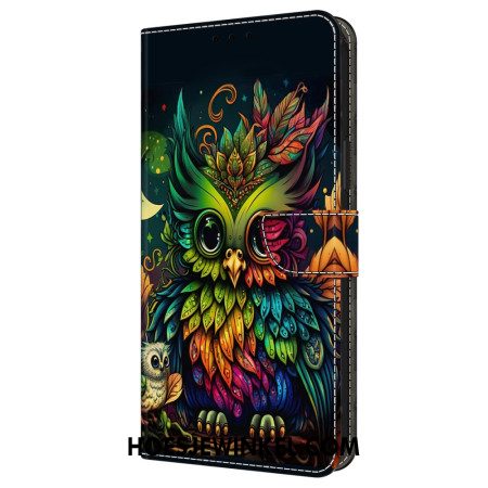 Folio-hoesje Samsung Galaxy A16 5g Telefoonhoesje Kleurrijke Uil