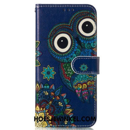 Folio-hoesje Samsung Galaxy S24 Fe Telefoonhoesje Blauwe Uil