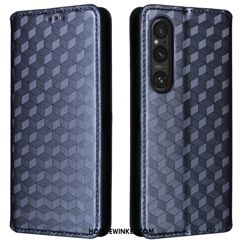 Folio-hoesje Sony Xperia 1 Vi 3d-ruitpatroon Bescherming Hoesje