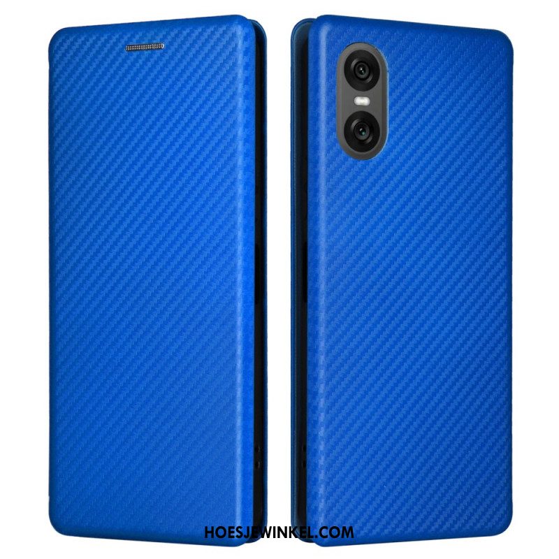 Folio-hoesje Sony Xperia 10 Vi Koolstofvezel