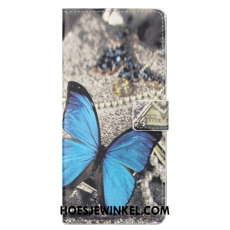 Folio-hoesje Xiaomi Redmi Note 13 4g Telefoonhoesje Blauwe Vlinder