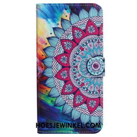 Folio-hoesje iPhone 16 Fantastische Mandala Met Riempje