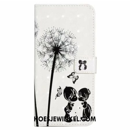 Folio-hoesje iPhone 16 Kinderen En Paardenbloem