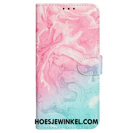 Folio-hoesje iPhone 16 Plus Telefoonhoesje Roze Groen Marmer