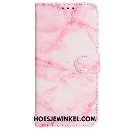 Folio-hoesje iPhone 16 Plus Telefoonhoesje Roze Marmerpatroon