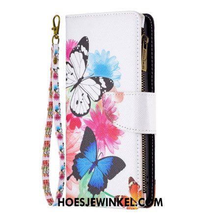 Folio-hoesje iPhone 16 Portemonnee Met Twee Vlinders