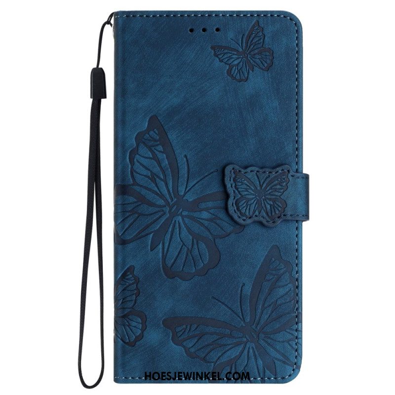 Folio-hoesje iPhone 16 Portemonnee Met Vlindermotief